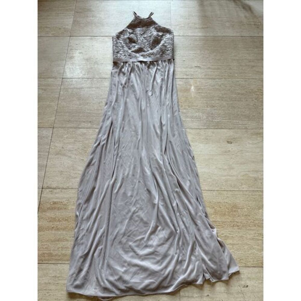 David's Bridal Lace Halter Formal Maxi Dress Bridesmaid Prom Evening Gown 6